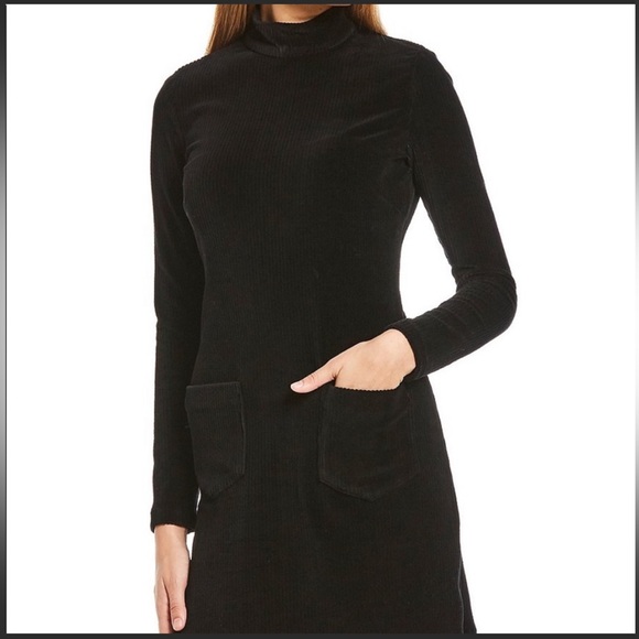 Gently Used Gianni Bini Front Pocket Mock Neck Corduroy Dress - Picture 1 of 4